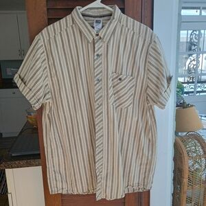 The North Face Stripe Short Sleeve Button Down Shirt Size XLarge